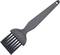 A black kitchen brush for basting food, with a long handle and silicone bristles.