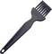 A black silicone kitchen basting brush with a long handle, suitable for brushing food while cooking or grilling.
