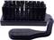 Black cleaning brush with an ergonomic handle, used for cleaning golf clubs or other hard-to-reach areas.