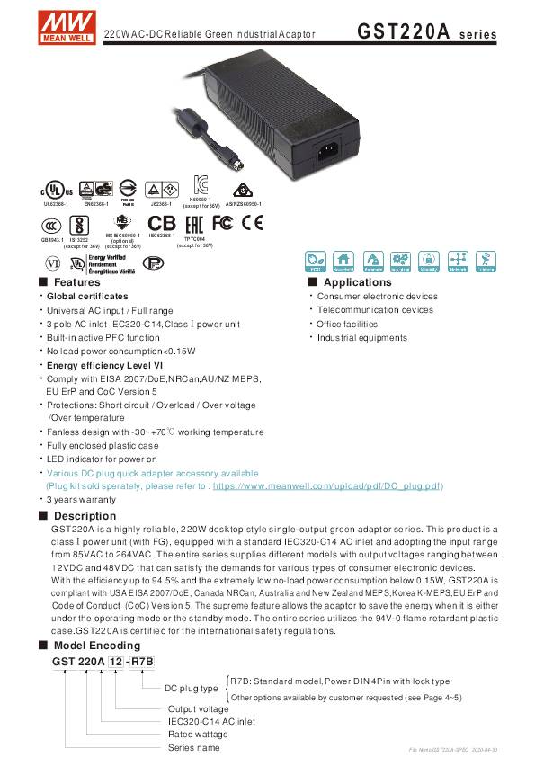 'Black laptop charger with cable and plug, suitable for connection to a power supply.'