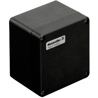 Black plastic enclosure with the print 'Weidmüller Klippon Products', used to protect electrical components.