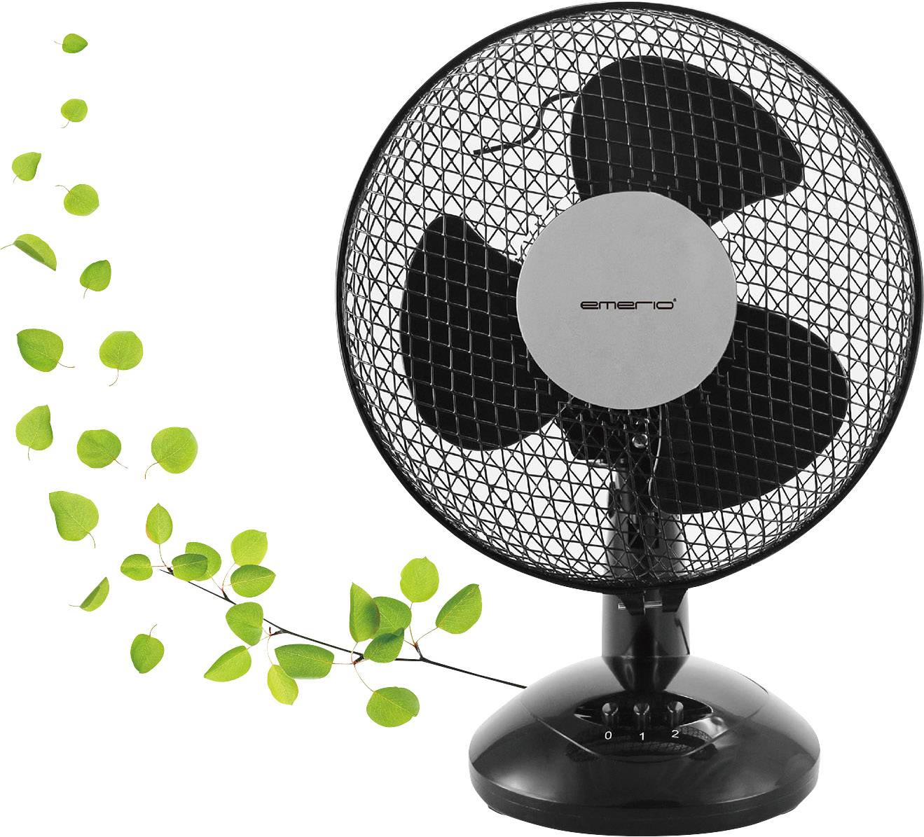 Emerio Desk Fan 25 W O X H 23 Cm X 36 Cm Black Conrad Com