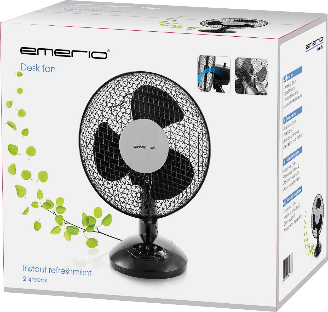 Emerio Desk Fan 25 W O X H 23 Cm X 36 Cm Black Conrad Com