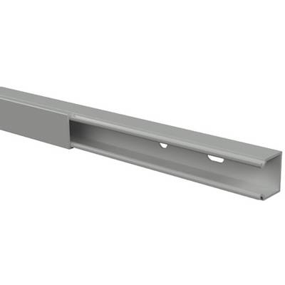 Metal rail with side cut-out and holes, suitable for fixing and mounting systems.