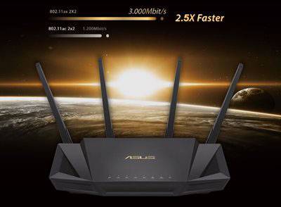 Asus RT-AX58U AX3000 AiMesh Router 5 GHz, 2.4 GHz 3000 MBit/s-2