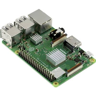 A Raspberry Pi, a small single-board computer with multiple USB ports, network connectivity, and GPIO pins for electronic projects.