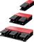 'Three foot pedal switches of different sizes in black and red. The pedals are suitable for machine control and vary in size and number of pedals.'