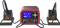 Soldering iron station with two soldering units, digital display, temperature indicator, and control elements.