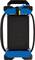 A portable, rectangular battery with a black casing and blue corners, suitable for use in various technical devices.