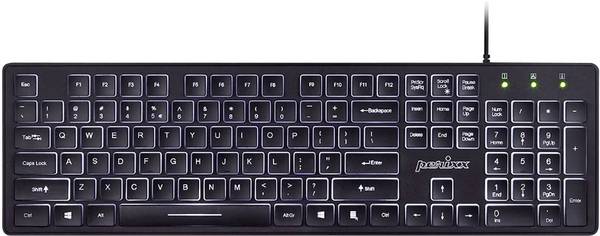 Perixx PERIBOARD-317 DE B Corded Keyboard German, QWERTZ Black Backlit