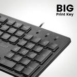 Perixx Periboard-317- wired keyboard with white background lighting - large print letters - membrane keys - dimension 44 x 12.9 x 2.7 cm
