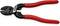 Red KNIPEX bolt cutters with blackened blades and red handles, suitable for cutting hard wires up to 3.3 mm.