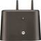 A black modem with two aerials displays an LED light and a Motorola logo at the front. Suitable for wireless internet connection.