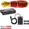 Electric screwdriver 'speedE' by Wiha, red and yellow in colour, with accessories: battery charger, USB cable, spare bits, batteries. Ideal for precise work.