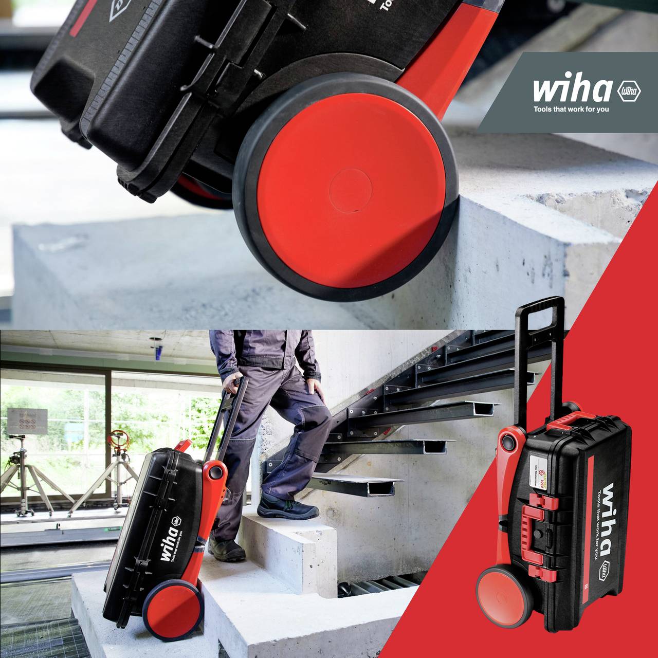 Wiha 44128 Electrical contractor, Trades person, Professionals, VDE Tool box (+ tools) 104-piece (L x W x H) 680 x 497 x-14