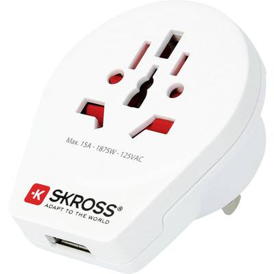 Image of Skross 1500268 Travel adapter Country Adapter World to USA USB