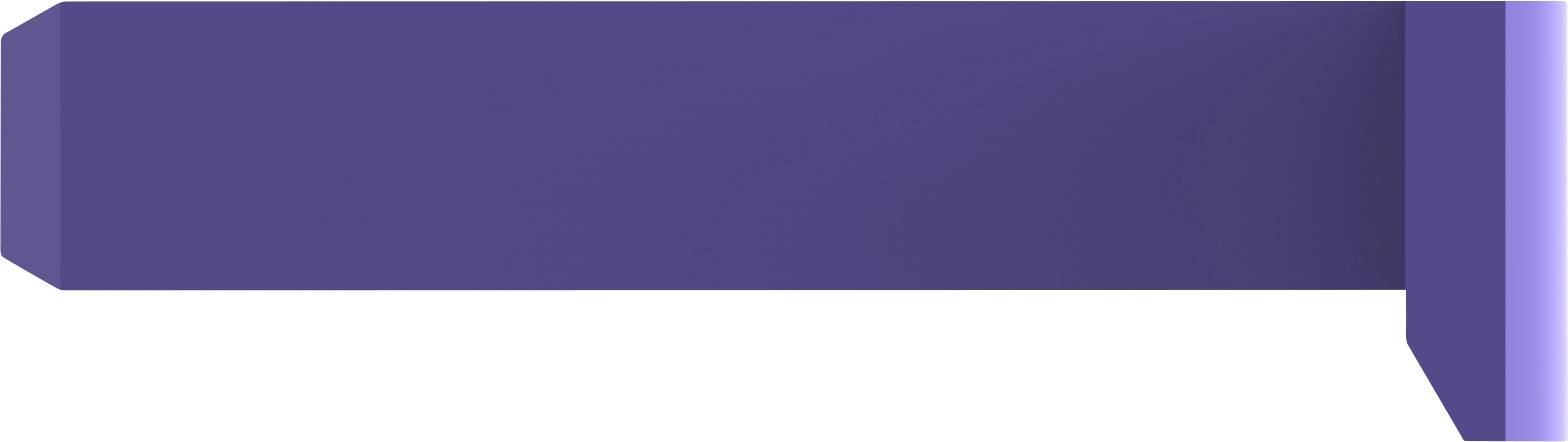 Blue, horizontal bar with chamfered ends.