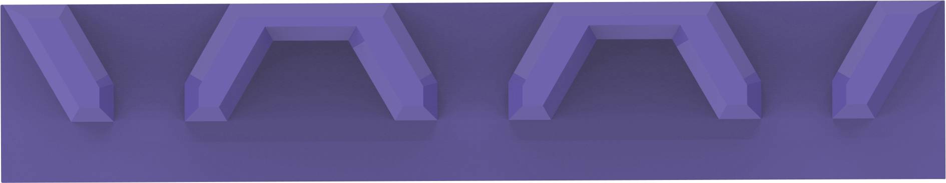 Blue background with geometric, protruding structures in a regular pattern.