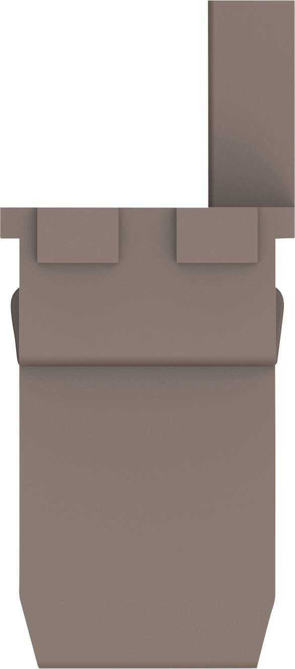 Brown, contemporary facade with rectangular and square elements; minimalist, geometric design without textual content.