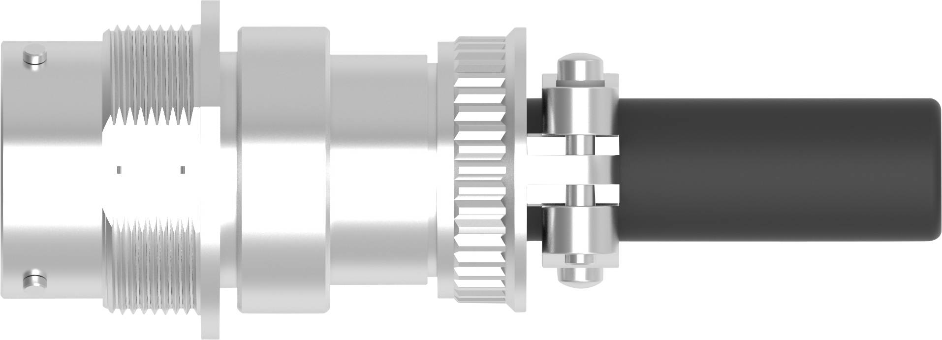 Silver cylindrical mechanical component with metal teeth and a black tube on one side, potentially used for machinery.<br><br>Note: The translation aims to preserve the original description while using natural British English phrasing.