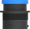 Black, cylindrical object with a blue lid and grooves on the side, possibly a technical component.<br><br>Note: The translation is already in British English, so no significant changes were needed.