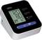 Electronic blood pressure monitor with digital display. Shows systolic reading 120, diastolic reading 72, pulse 72.
