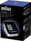 'Braun ExactFit 1' Blood Pressure Monitor Packaging; shows the device with digital display, systolic and diastolic readings.