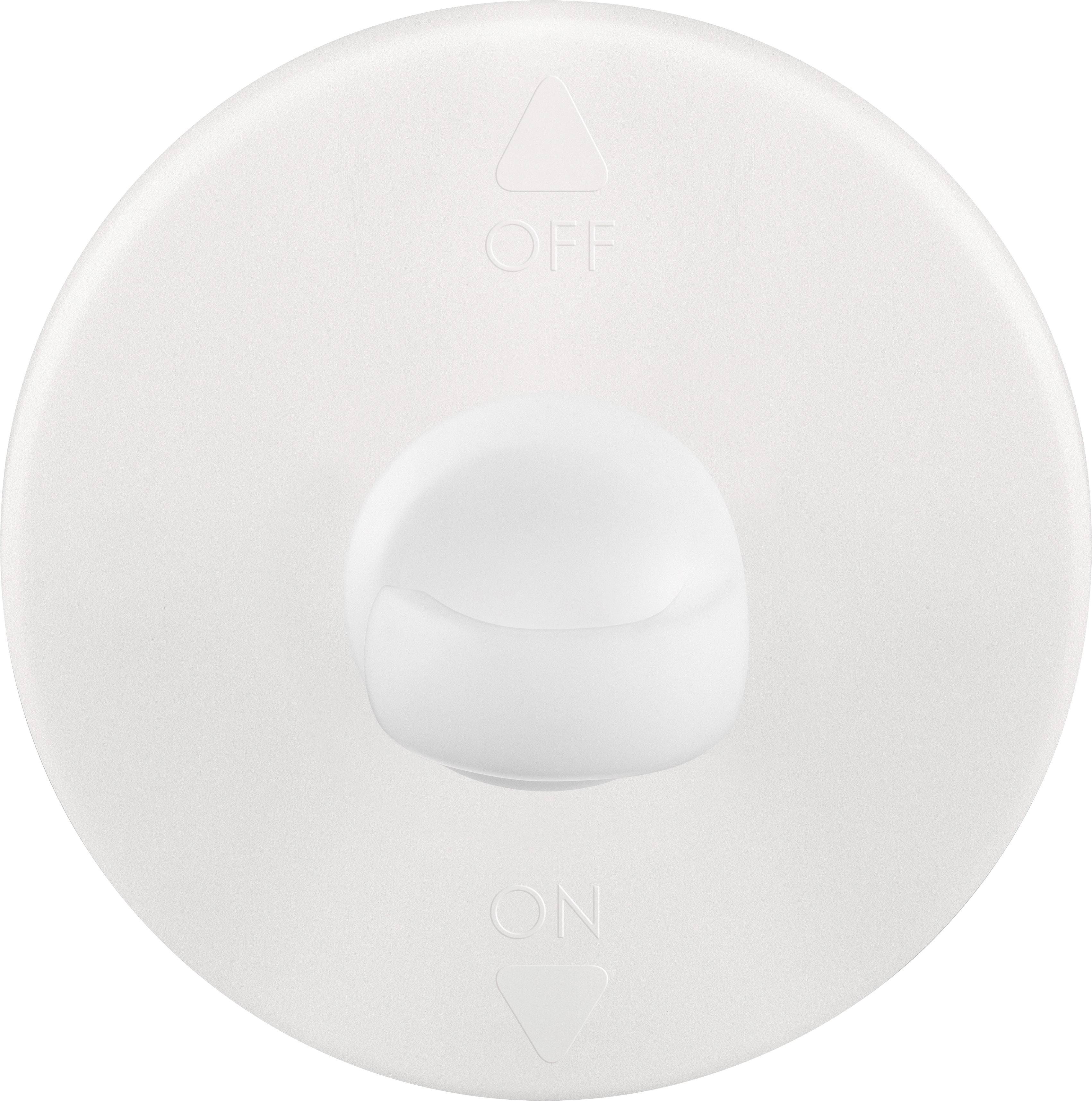 A round rotary switch with 'OFF' marked at the top and 'ON' at the bottom, indicating the current switch position.