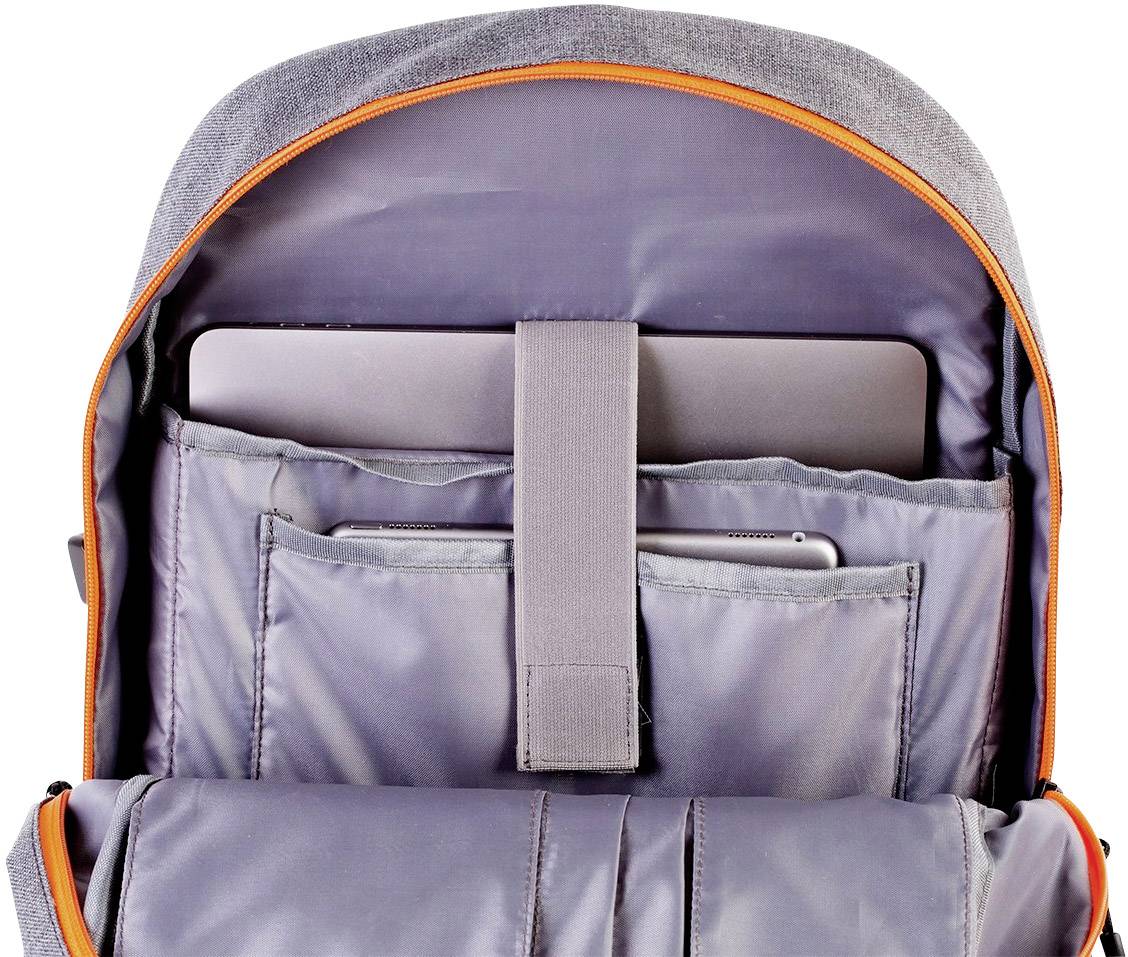 SunnyBag Solar backpack Explorer+ 15 l (W x H x D) 290 x 370 x 140 mm Grey, Orange 135F_01-5