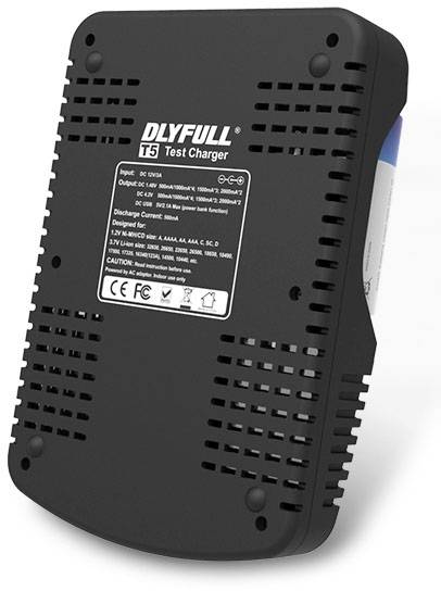 Dlyfull T5 Charger for cylindrical cells NiCd, NiMH, Li-ion AAA , AA , C, D, 10440, 10500, 12500, 12650, 13500, 13650, 1-2