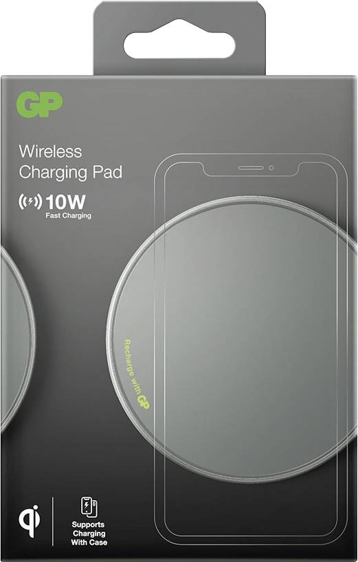 GP Wireless charger GPWGQP0AGYUSB729 GPWGQP0AGYUSB729 Outputs Inductive charging standard Dark grey-1