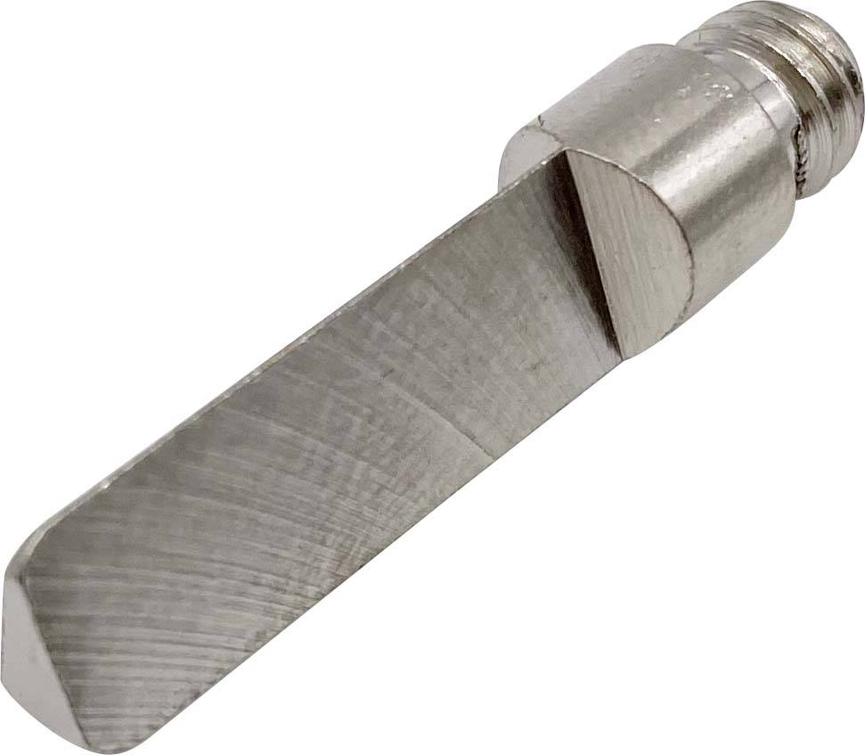 Metal part with a cylindrical end and a flattened, spade-shaped tip.