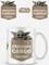 Coffee mug with an image of a small green creature peeking out of a bag labelled 'Precious Cargo - Mandalorian'
