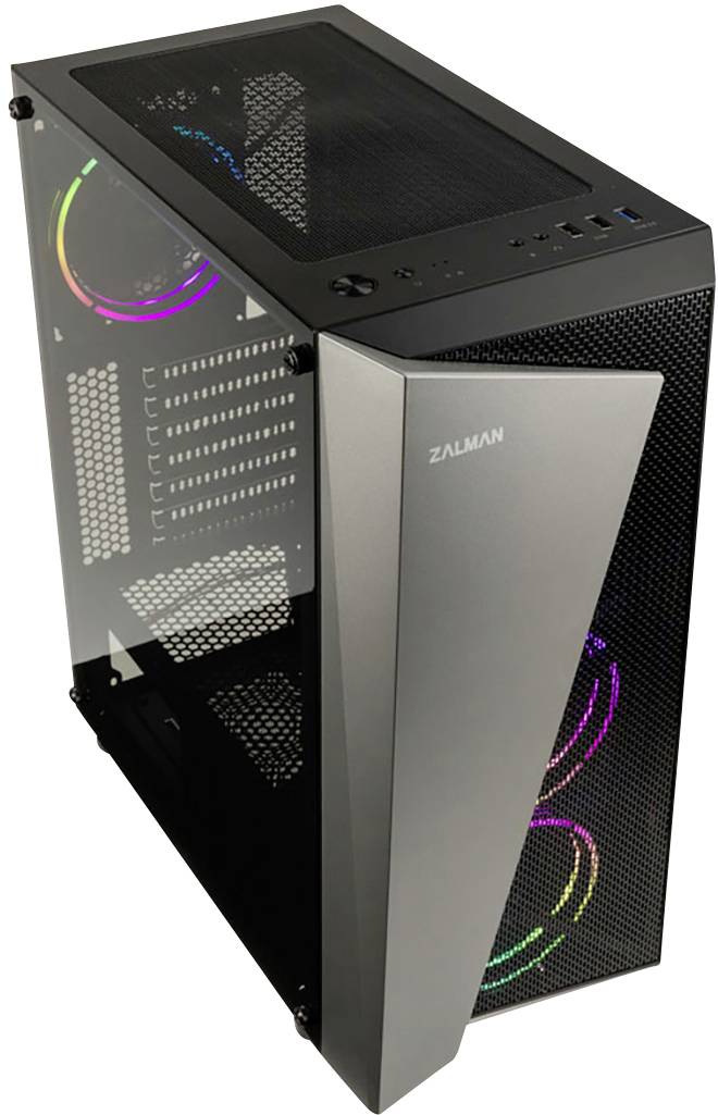 Zalman S4 Plus Midi tower Game console casing Black 3 built-in LED fans