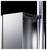 A silver, metallic cabinet stands next to a vertical pipe, with technical connections between the two elements.