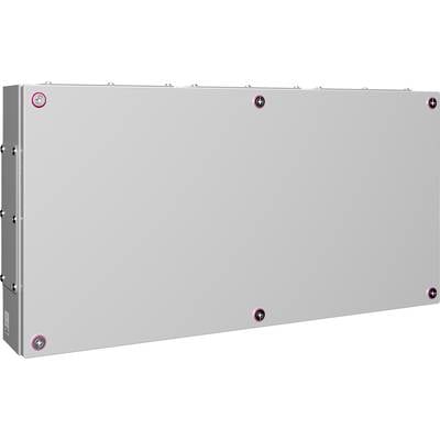 Rectangular grey metal plate with screws at the corners.