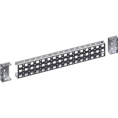 Metal shelving upright: A long, perforated metal beam in the centre, flanked by two shorter, angled pieces.