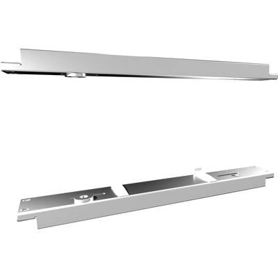 Metal rails with screw fixtures, possibly components of a sliding mechanism for furniture or doors.