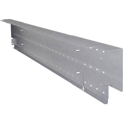 A silver metal part with holes and fixing screws. It looks like a structural beam or a mounting component.