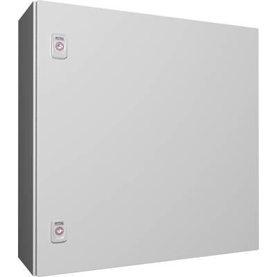 Metal control cabinet with two locks in the top left corner.