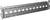 Metal rail with square and round holes, potentially for securing cables or devices in a technical environment.