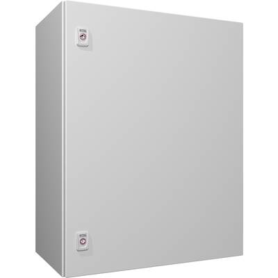 Grey metallic cabinet with two handles at the top and bottom. Simple design, with no further visible details.