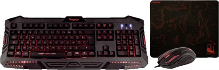 Konix Drakkar Raider Pack Corded Gaming keyboard and mouse set German, QWERTZ Black