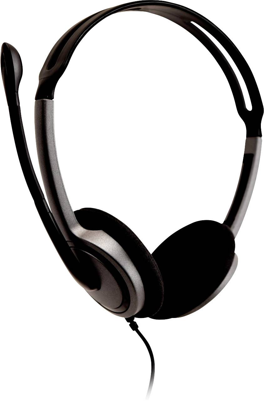 V7 Videoseven Boom MIC On-ear headset Corded (1075100) Stereo Silver Microphone noise cancelling, Noise cancelling Volum-3
