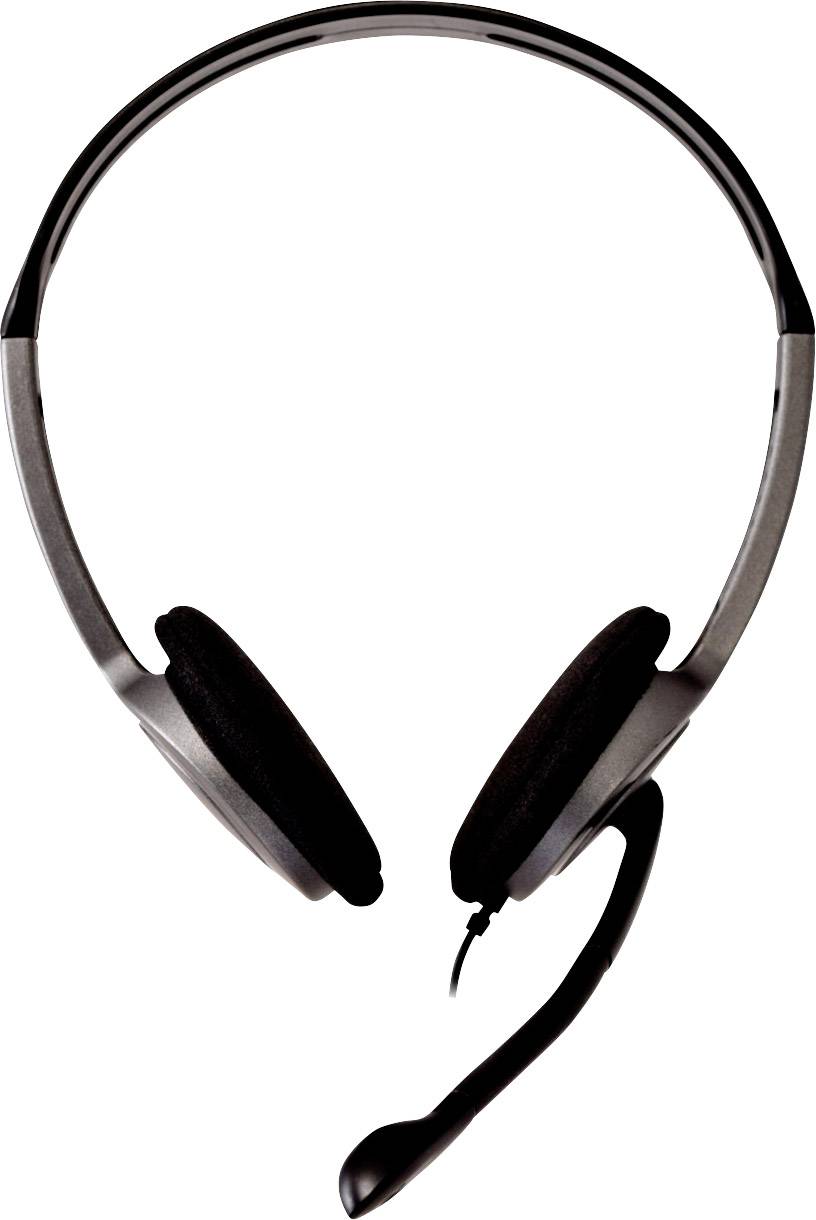V7 Videoseven Boom MIC On-ear headset Corded (1075100) Stereo Silver Microphone noise cancelling, Noise cancelling Volum-4