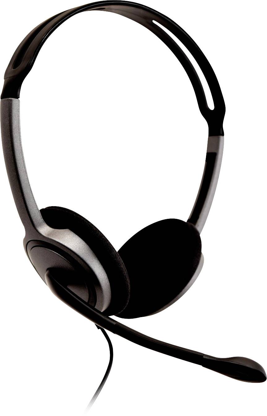 V7 Videoseven Boom MIC On-ear headset Corded (1075100) Stereo Silver Microphone noise cancelling, Noise cancelling Volum-5