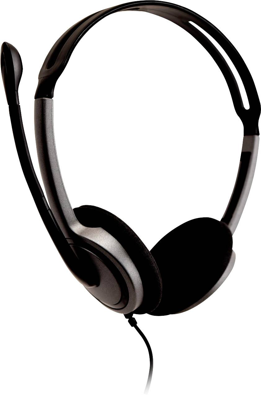 V7 Videoseven Boom MIC On-ear headset Corded (1075100) Stereo Silver Microphone noise cancelling, Noise cancelling Volum-7