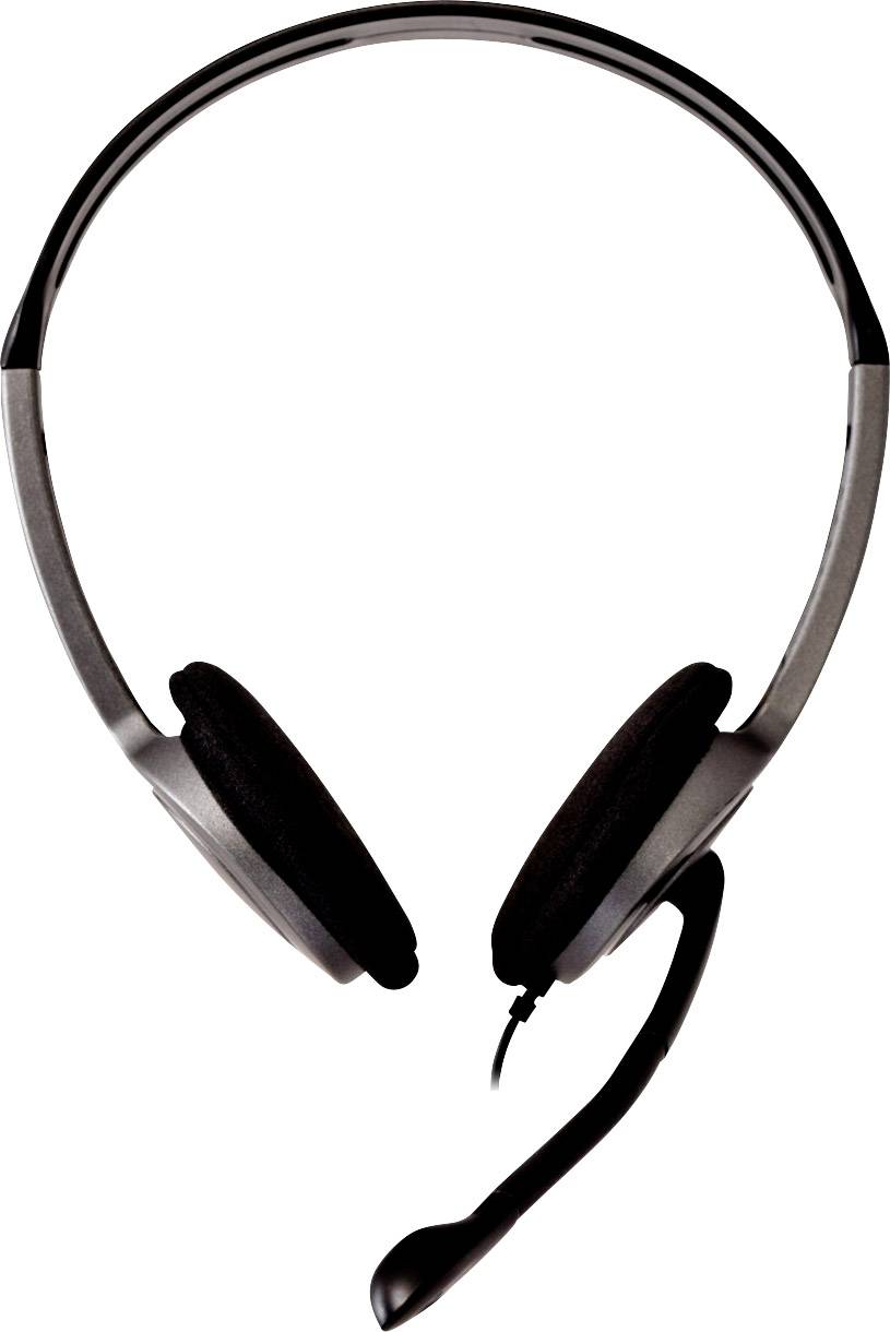 V7 Videoseven Boom MIC On-ear headset Corded (1075100) Stereo Silver Microphone noise cancelling, Noise cancelling Volum-8