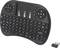 Black wireless mini keyboard with integrated touchpad and USB receiver, perfect for remote control of TV or PC.