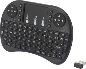 Renkforce RF-MWK-100 Radio Keyboard German, QWERTZ Black Built-in touchpad